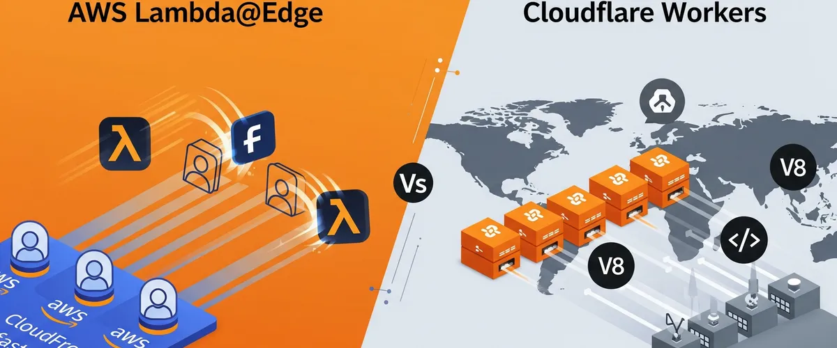 Blog post image for Edge Computing: AWS Lambda@Edge vs. Cloudflare Workers. A Practical Guide - Dive into edge computing with our practical guide comparing AWS Lambda@Edge and Cloudflare Workers. Discover their strengths, weaknesses, and ideal use cases for serverless, low-latency applications. Learn how these CDN-integrated platforms optimize performance for web apps and IoT, helping you choose the right solution.
